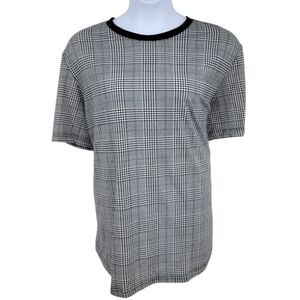 Edgar & Ash womens black and white plaid top size 2xl